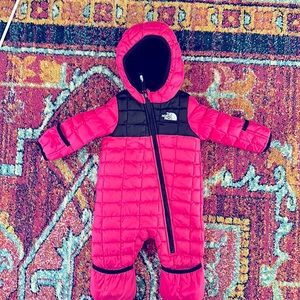 North face infant puffer suit